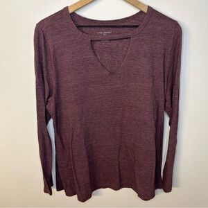 Lane Bryant Long Sleeve Purple Heather Cutout Top, Size 18/20